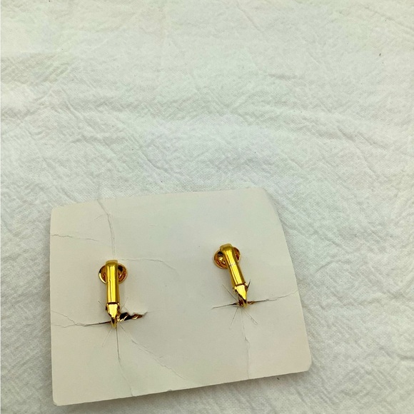 Vintage D'Orlan Silver Button Clip Earrings - Picture 2 of 2